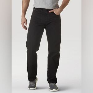 New Wrangler Rugged Wear Relaxed Fit Jeans Straight Leg Black Denim Mens 52 x 28